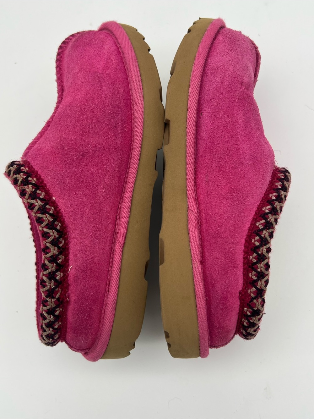 UGG Tasman kids girls size 1 Suede Slip-On Shearling Clogs mules pink leather - Picture 3 of 10